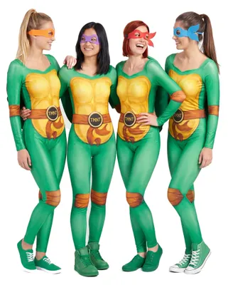 Produktbild von Variierbares Ninja-Turtle-Kostüm für Damen grün-gelb-braun - S