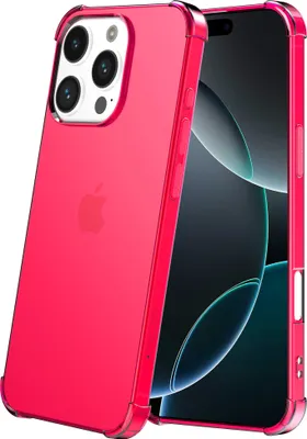Obrázok produktu pre Smartphonica Puzdro na telefón vhodné pre iPhone 16 Pro Transparentné nárazuvzdorné silikónové puzdro s nárazovou hranou - nárazuvzdorné zadné puzdro - neónovo ružové