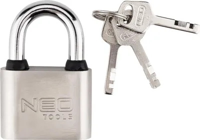 Produktbild von NEO TOOLS Profi Sicherheitsschloss, Extra Robustes Bügel, Wetterfest mit Dichtungen, Hohe Witterungsbeständigkeit,