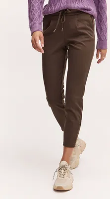 Produktbild von b.young BYRizetta Damen Hose Stoffhose Pants mit Stretch Kordelzug Bundfalten Eingrifftaschen Slim fit