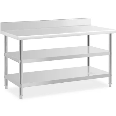 Obrázek produktu pro Expondo Royal Catering Pracovní stůl z nerezové oceli – ECO – 150 x 70 cm – 500 kg – mezipodlažní deska –