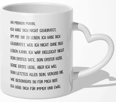 Produktbild von 22Feels Ehemann Geschenk Erster Hochzeitstag Kaffeetasse Männer Ehepartner Tasse Valentinstag für Ihn Geburtstag Weihnachten Liebe Hochzeitsjubiläum (Herzhenkel Weiss)