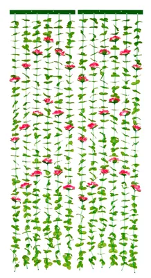 Produktbild von WENKO Vorhang Rosen Blättervorhang Gardinen Raumteiler Fadenvorhang Vorhang
