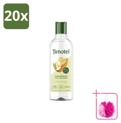 Immagine prodotto di 20 flaconi di shampoo 2in1 Timotei con olio di mandorle, adatto a tutti i tipi di capelli, da 300 ml - Confezione risparmio - 20 pezzi