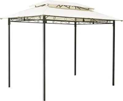 A white background with a gazebo.