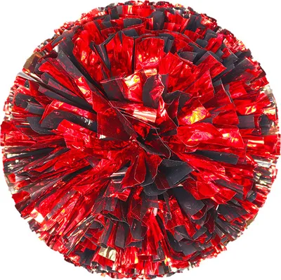 Obrázek produktu pro 6 kusů roztleskávání Pom Poms se snadno uchopitelným kroužkem, sportovní taneční roztleskávání Plastové Pom Poms Roztleskávání pro sportovní tým Spirit Cheer (kovová černá a červená)
