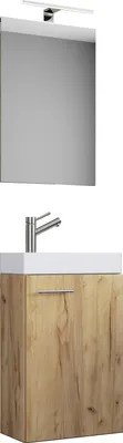 Produktbild von VCM 3-tlg Set | Waschplatz für Gäste WC | Gästebad | Waschtisch Toilette | Badmöbel Badezimmer Set - Slito SP