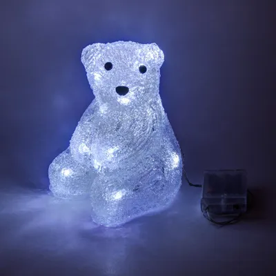 Obrázek produktu pro DECOLED Sedící LED medvěd na baterie, 16 diod, s časovačem