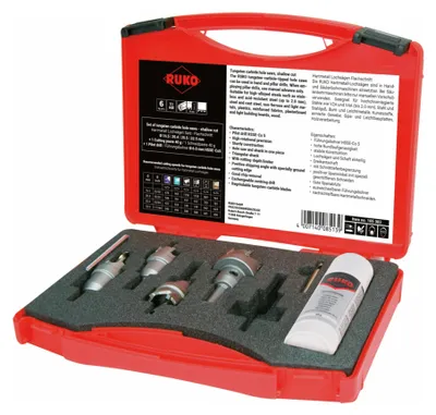 Produktbild von RUKO Hartmetall-Lochsägen-Satz Flachschnitt-Satz -6-tlg.