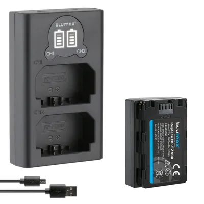 Produktbild von 1x Akku + LCD Lader für Sony NP-FZ100 Alpha 7 III ILCE-7M3 ILCE-7M3K 1600 mAh