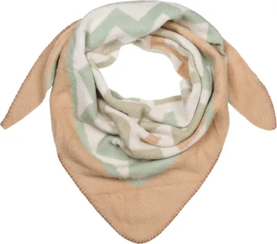 Produktbild von styleBREAKER Damen XXL Web Dreieck Schal mit buntem Zick-Zack Zacken Muster, Dreiecktuch, Winter Schal warm weich, Tuch 01020049