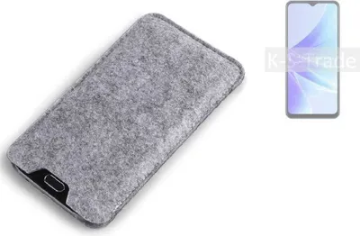 Produktbild von K-S-Trade Filz Handyhülle kompatibel mit Oppo A57s Schutzhülle Filztasche Filz Tasche Case Sleeve Handy Hülle Filzhülle grau