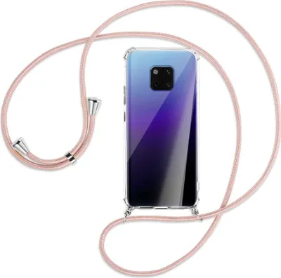 Produktbild von Handykette Backcover-Schutzhülle mit Band (Metall silberfarben) für Huawei Mate 20 Pro - roségold