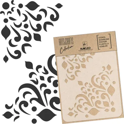 Produktbild von Malschablone für Handwerk A3 30x42cm, Mandala Ecke Ornament Muster, Wiederverwendbare Kunststoff DIY & Scrapbooking Zeichenschablone