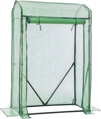 Produktbild von Famanu Tomatenhaus mit Spitzdach - 100 x 50 x 150 cm, Folienhaus mit Fenster