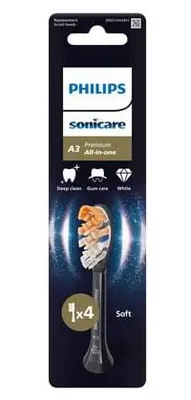 Zdjęcie produktu dla Philips Premium All-in-One HX9094/88 4 końcówki szczoteczki, 4 szt., Czarny, 3 mies., Miękki, 62000 ruchów na minutę, Philips