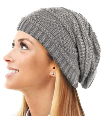 Imagen del producto de TOSKATOK® - Gorro de punto slouch de invierno para mujer, diseño elegante (disponible en 11 colores)