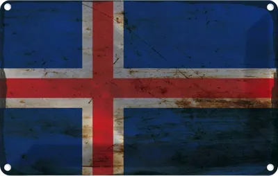 Produktbild von vianmo Blechschild 20x30 cm Island Iceland Rost Flagge Fahne Wappen