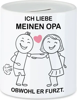 Produktbild von Ich Liebe Meinen Opa Obwohl Er Furzt Spardose Herz Herzensmensch Enkel Großvater Furz Fürze Pups Lieblingsmensch