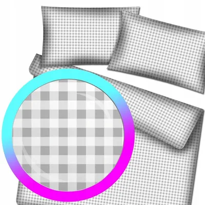 Produktbild von Designpremium Bettwäsche Set Baumwolle Karomuster Grau 160x200 cm
