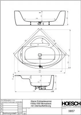 Produktbild von Hoesch 3896.111 BW iSensi Eck 1500x1500 Monolith