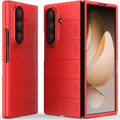 Produktbild von Handyhülle für Samsung Galaxy Z Fold 7 Hartes PC Matt Stossfest Anti-rutsch Hülle Rot
