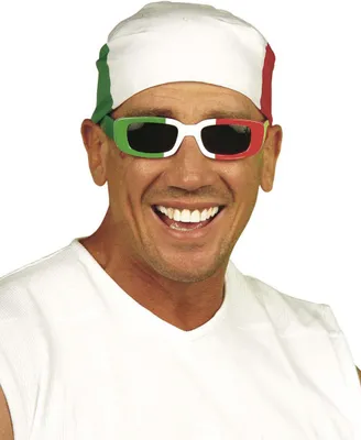 Productafbeelding van Bandana, Italiaans fanartikel, wit-rood-groen, 45x45 cm - One size