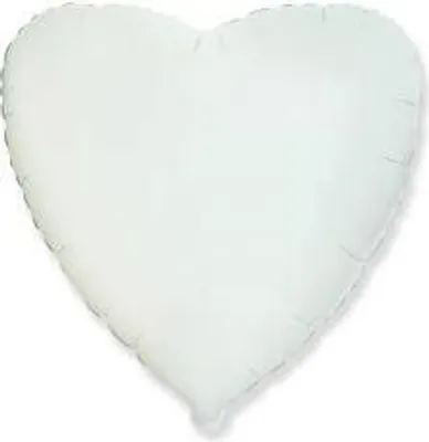 Obrázok produktu pre Fóliový balón biele srdce, 45 cm, Flexmetal