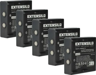 Produktbild von EXTENSILO 5x Akku kompatibel mit Potain Ergo, Nova, P-63418-95, 346 Industrie-Funkfernsteuerung Fernbedienung (750 mAh, 9,6 V, NiMH) - Schwarz