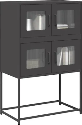 Image de vidaXL Highboard noir 68x39x107 cm acier