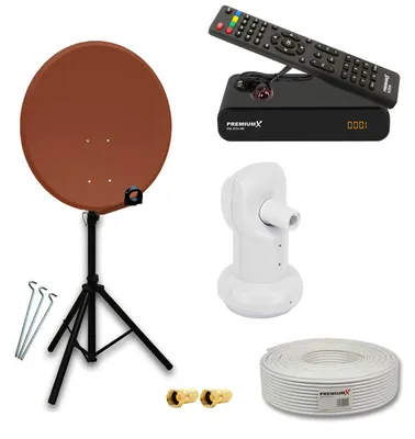 Produktbild von PremiumX Camping SAT Anlage 80cm ALU Antenne LNB Kabel Stativ Receiver