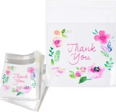 Obrázok produktu pre Plastové, priehľadné, malé, samolepiace, 7 x 7 cm, celofánové balenie na cukrovinky, šperky a darčeky
