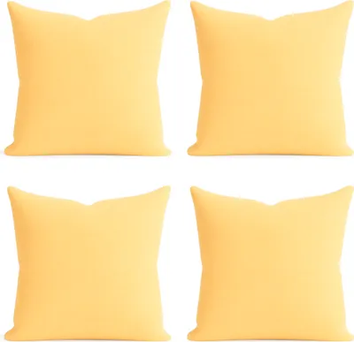 Produktbild von 4er Set Kissenhülle 40x40 cm gelb pflegeleicht mit Reißverschluss
