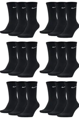 Produktbild von 18 Paar Nike Herren Damen Socken SX4508 - Farbe: schwarz / schwarz / schwarz - Größe: 34-38