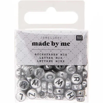 Produktbild von Buchstaben Mix Rund Silber 165 Stück