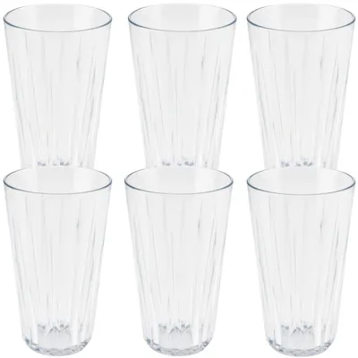 Produktbild von Trinkbecher -CRYSTAL- 6er Set - Tritan, 0,5 Liter, transparent, bruchsicher, stapelbar