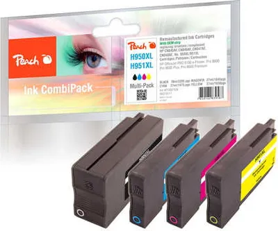 Produktbild von Peach 319117, Hohe (XL-) Ausbeute, Schwarz, Cyan, Magenta, Gelb, Tinte auf Pigmentbasis, Tinte auf Pigmentbasis, 78 ml, 27 ml