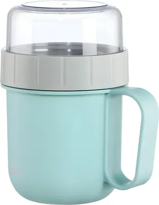 Produktbild von Hama 00181582, Brotdose, Pubertät, Blau, Grau, Transparent, Acrylnitril-Butadien-Styrol (ABS), Polypropylen (PP), Silikon, Einfarbig, Rund