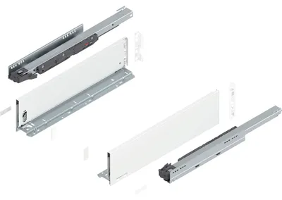 Produktbild von Blum Legrabox pure H K Schubladenschienen Set | 1 Paar, 40kg 500mm | Tip On Vollauszug, seidenweiß