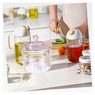 Produktbild von Glas-Schmortopf 1500 ml aus hitzebeständigem Borosilikatglas mit Deckel und Griff, klarer Kochtopf für Herd, Suppen und Babynahrung