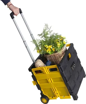 Produktbild von BURI Klappbare Rollbox Einkaufskorb Kofferraumbox Aufbewahrungsbox Rollenbox Trolley