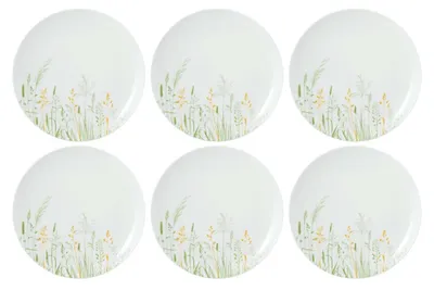 Immagine prodotto di Piatto da dessert - Bianco - Verde - Giallo - Ø 22,5 cm - Porcellana - Motivo: erba