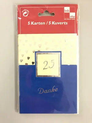 Produktbild von Silberhochzeit-Danksagungen - 25. Hochzeitstag - 5 Karten – 5