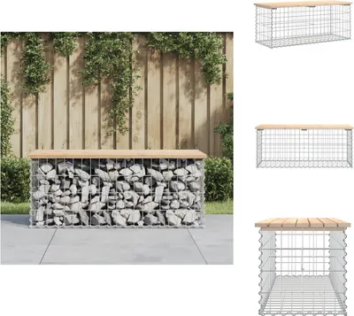 Produktbild von vidaXL Gartenbank aus Gabionen 103x44x42 cm Massivholz Kiefer -  Gartenbänke