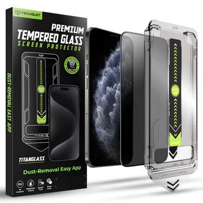 Obrázek produktu pro Techsuit – TitanGlass FullCover ochranné tvrzené sklo Privacy pro iPhone X / iPhone XS / iPhone 11 Pro – černé