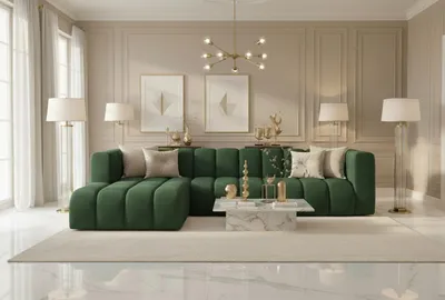 Produktbild von Kaiser Möbel Ecksofa L-Form GRAND 318 cm, stoff Salvador, Grün, Links
