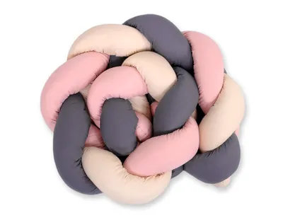 Produktbild von Geflochtenes Bettnestchen - beige-schmutzig rosa-anthrazit