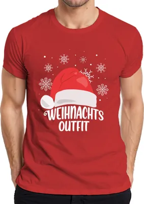 Produktbild von Weihnachtsoutfit Santa Hut - Weihnachten Weihnachtsgeschenk Christmas Herren T-Shirt, Rot, M