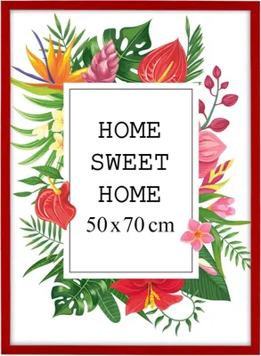 Obrázok produktu pre MG Design rám na obrazy 50 x 70 cm - farba červená, z dreva, s akrylovým sklom - na vertikálne alebo horizontálne zavesenie/postavenie, na fotografie, plagáty