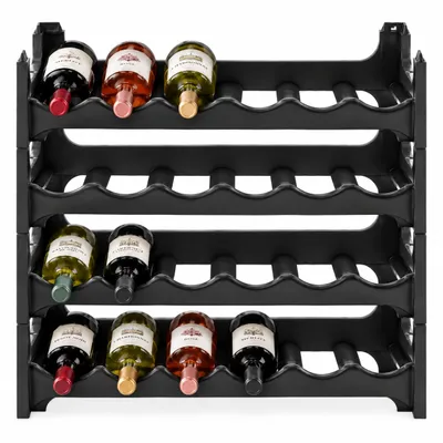 Zdjęcie produktu dla Półka na wino Keeeper, stojak na wino, modułowa i możliwość układania w stos, wykonana z tworzywa sztucznego, przeznaczona na 24 butelki, Obraz wygenerowany przez AI